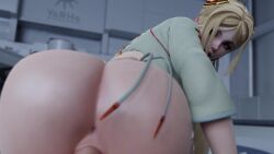 10_seconds 3d animated anus ass backsack big_ass blender blender_(software) blonde_hair cowgirl_position green_eyes long_hair nier nier:_automata sex shorter_than_10_seconds sound spizzy tagme testicles uniform_top vaginal_penetration video yorha_commander