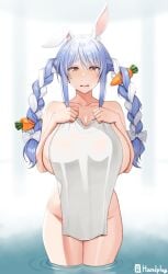 1girls absurd_res animal_ears ass blue_hair blush braid breasts busty carrot child_bearing_hips cleavage curvaceous curvy female female_focus female_only groin handplug highres hikimayu hololive hololive_fantasy hololive_japan hourglass_figure huge_ass huge_breasts light-skinned_female light_skin looking_at_viewer mature_female milf multicolored_hair naked_towel open_mouth rabbit_ears red_eyes seductive solo solo_female thick thick_ass thick_thighs towel twin_braids two-tone_hair usada_pekora virtual_youtuber voluptuous white_hair wide_hips