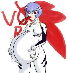 2girls asuka_langley_sohryu belly_bulge big_belly blue_hair female female_only female_pred female_prey holding_belly looking_up neon_genesis_evangelion okc_ohno plugsuit pyxxyl red_hair rei_ayanami sketch vore vore_belly white_plugsuit