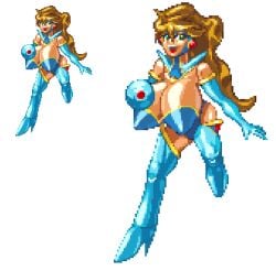 2x_enlarged casetermk female genderswap_(mtf) high_heel_boots high_heels hourglass_figure huge_ass huge_breasts mega_man mega_man_(character) pixel_art rule_63 thick_thighs thigh_boots transparent_background wide_hips