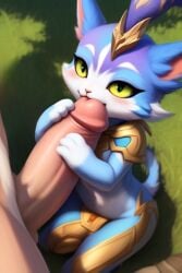 1boy 1girls ai_generated anthro anthro_on_human battle_principal_yuumi big_penis blush cat_ears cat_tail feline female female_on_human female_on_male furry holding_penis human_on_anthro human_on_female league_of_legends male/female male_on_anthro male_on_femalern mammal nibbling_penis penis riot_games size_difference tagme tailzai yuumi_(lol)