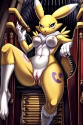 ai_generated anthro bandai_namco breasts church digimon digimon_(species) fox furry pipe_organ pussy renamon stable_diffusion