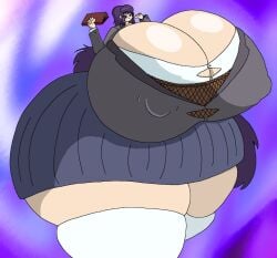 1girls ass ass_bigger_than_head big_hips big_thighs boob_window breasts busty cleavage clothed doki_doki_literature_club enormous_breasts fat_ass female female_focus female_only fully_clothed giant_breasts gigantic_ass gigantic_thighs huge_hips huge_thighs hyper hyper_ass hyper_breasts hyper_hips hyper_thighs massive_ass massive_hips massive_thighs nipple_bulge nipples nipples_visible_through_clothing pleated_skirt purple_hair queencurvy round_ass round_breasts skirt small_head smile solo straining_buttons straining_clothing tall_female thick_ass thick_thighs thunder_thighs underass wide_hips yuri_(doki_doki_literature_club)