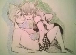 1boy1girl bikini eddsworld ell_(eddsworld) ellsworld half_naked sketch tagme tom_(eddsworld)