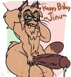 big_penis furry huge_cock jinu_(character) kingretrokirby penis thick_thighs wide_hips