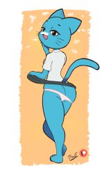 anthro anthro_female anthro_only ass blue_body blue_fur cartoon_network catgirl color colored female female_only milf nicole_watterson older older_female older_woman panties partially_clothed partially_clothed_female patreon patreon_link patreon_logo patreon_url solo solo_anthro solo_female tail the_amazing_world_of_gumball