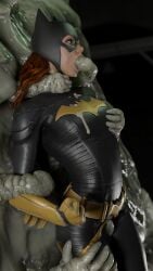 barbara_gordon batgirl clayface dc dc_comics dominated forced_oral ginger groped groped_from_behind groping groping_breasts groping_from_behind held monster red_hair restrained rindekey struggling tentacle