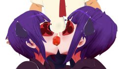 1boy 2girls 3d 3d_(artwork) bangs female kinky_fridays male minions_(under_contract) oral purple_hair richard_(under_contract) short_hair twins under_contract