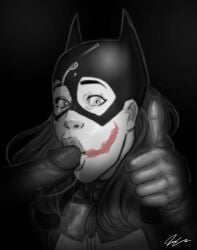 :>= barbara_gordon batgirl batman_(series) dc interracial joker pumpkinsinclair tagme unseen_male_face