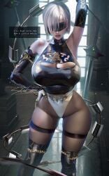 1girls big_breasts breasts cosplay crossover_cosplay female hartman_hips highleg_leotard hips holding_object hourglass_figure huge_breasts isabella_valentine large_breasts leotard light-skinned_female light_skin nier:_automata outfit_swap sakimichan short_hair slim slim_waist soul_calibur sword thick_thighs thigh_gap thighs thunder_thighs thunderthighs transforming_weapon voluptuous weapon whip white_hair wide_hips yorha_2b_(cosplay)