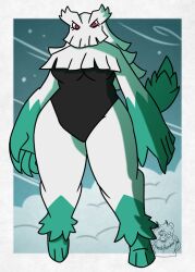 abomasnow anthro anthrofied breasts female nerdyreindeer nintendo pokémon_(species) pokemon slightly_chubby solo standing tagme thick_thighs