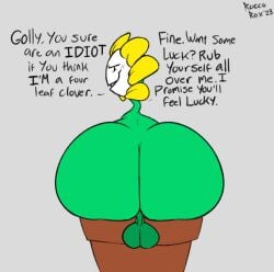 1boy 2d ass backsack balls big_ass big_butt color dialogue english english_dialogue english_text fat_ass fat_butt femboy flower flowey_the_flower flowey_with_nothing_else_but_a_massive_ass gay huge_ass huge_butt looking_at_viewer looking_back looking_back_at_viewer male male_only roccorox shortstack solo tagme talking_to_viewer text thick_ass thick_butt thick_thighs toby_fox undertale undertale_(series)