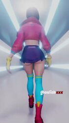 1girls 3d animated ass back_view big_ass black_hair blender bottomwear clothing detailed_background epic_games female female_focus female_only flashing fortnite fortnite:_battle_royale ghoulishxxx gloves handwear jacket legwear light-skinned_female light_skin long_socks no_panties no_sound presenting presenting_ass rox_(fortnite) shoes short_playtime skirt solo solo_female solo_focus standing stockings tagme thick_ass topwear video viewed_from_behind walking watermark