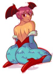 clothing darkstalkers from_behind huge_ass lilith_aensland looking_back pink_hair smile succubus tilio vampire_savior