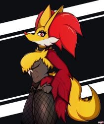 anthro big_ass big_breasts breasts bubble_butt delphox female fur furry furry_only huge_ass mahoxy mahoxy_(artist) nintendo pokémon_(species) pokemon solo tagme tail