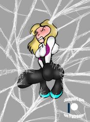 1girls female female_only gwen_stacy have_to_pee marvel marvel_comics omorashi russkere solo spider-gwen spider-man_(series)