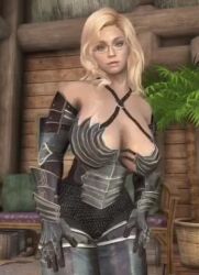 3d animated armor big_ass big_breasts bikini_armor blonde_hair blue_eyes bodysuit dat_ass dommy_mommy elf_orc_lunaire glasses huge_ass huge_breasts large_ass large_breasts rebecca_(original_character) seductive shaking skyrim tagme the_elder_scrolls tight_clothing video