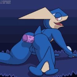 animated anthro backsack cum male_only male_penetrated male_penetrating phosaggro pokémon_(species) pokemon tagme upscaled