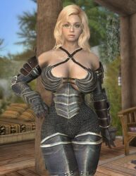 3d armor big_ass big_breasts bikini_armor blonde_hair blue_eyes bodysuit dat_ass dommy_mommy elf_orc_lunaire glasses huge_ass huge_breasts large_ass large_breasts rebecca_(original_character) seductive shaking skyrim tagme the_elder_scrolls tight_clothing