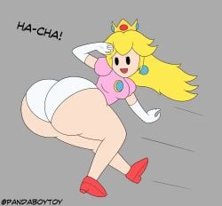 ass ass_focus big_ass blonde_hair clothed fat_ass female female_only huge_ass mario_(series) nintendo pandaboytoy panties paper_mario paper_peach peach_bomber princess_peach sideass super_smash_bros.