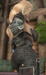 3d armor big_ass big_breasts bikini_armor blonde_hair blue_eyes bodysuit dat_ass dommy_mommy elf_orc_lunaire glasses huge_ass huge_breasts large_ass large_breasts rebecca_(original_character) seductive shaking skyrim tagme the_elder_scrolls tight_clothing