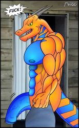 1boy abs anthro bulge clothing drake_bates flaccid flexing genitals hi_res invalid_tag jockstrap lizard male male/male male_only mrd66 muscular pecs penis reptile scalie shredded solo thick underwear