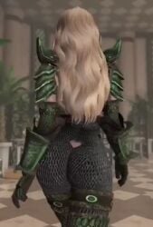 3d animated armor big_ass big_breasts bikini_armor blonde_hair blue_eyes bodysuit dat_ass dommy_mommy elf_orc_lunaire glasses huge_ass huge_breasts large_ass large_breasts rebecca_(original_character) seductive shaking skyrim tagme the_elder_scrolls tight_clothing video