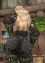 3d animated armor ass_shake big_ass big_breasts bikini_armor blonde_hair blue_eyes bodysuit dat_ass dommy_mommy elf_orc_lunaire glasses huge_ass huge_breasts large_ass large_breasts rebecca_(original_character) seductive shaking shaking_ass skyrim tagme the_elder_scrolls tight_clothing video