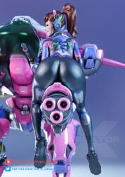 1girls 3d absurd_res absurdres ass big_ass big_breasts blizzard_entertainment breasts brown_hair bubble_butt curvaceous curvy_body curvy_female curvy_figure d.va female female_only hana_song high_resolution highres long_hair looking_at_viewer looking_back meka overwatch overwatch_2 patreon_username ponytail seductive skin_tight solo the_x_creator thick_thighs twitter_username voluptuous voluptuous_female wide_hips