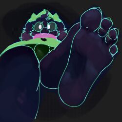 4_toes alwhiteberry anthro black_background black_body black_feet black_fur bulge clothing cute_fangs deltarune edit eyewear feet foot_fetish foot_focus fur furgonomics glasses green_clothing hat head_tuft headgear headwear heart hi_res humanoid_feet looking_at_viewer low-angle_view male male_focus male_only nails offering_to_viewer plantigrade ralsei robe scarf simple_background simple_eyes solo solo_male toenails toes tuft undertale_(series) upskirt worm's-eye_view