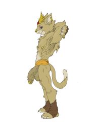 2018 abs amebajr anthro anthro_only balls big_balls big_penis bottomwear bottomwear_aside chest_tuft clothing clothing_aside domestic_cat felid feline felis foreskin genitals gold_glans gold_nipples hi_res humanoid_genitalia humanoid_penis loincloth loincloth_aside looking_at_viewer male mammal muscular muscular_male penis pose solo timothy tuft utx-shapeshifter vein veiny_penis