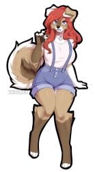 anthro big_breasts breasts clothed clothing dog_girl female fur furry furry_only nala_(nana-yuka) solo tagme tail