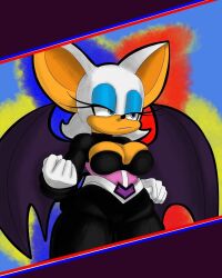 1girls 2020 anthro bat_wings bodysuit boob_window breasts cleavage clothed clothing female female_only peppyrobo rouge_the_bat rouge_the_bat_(heroes) sega skin_tight skintight solo sonic_(series) sonic_heroes sonic_the_hedgehog_(series)