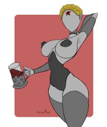 1girls atomic_heart big_breasts big_nipples breasts faceless faceless_female female grey_skin huge_breasts kartavipirate nipples right_(atomic_heart) robot robot_girl standing the_twins_(atomic_heart) thick_thighs thight twins