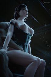 1boy1girl 3d 3d_(artwork) anal athletic athletic_female bed between_breasts bioware blender blender_(software) breasts ceeeeekc commander_shepard dark-skinned_male female femshep human human_penetrating indoors male/female mass_effect mass_effect_3 nipples nude nude_female penis posing pussy sex unseen_male_face wet wet_body wet_skin