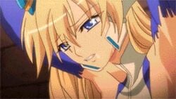 animated ass blonde_hair blue_eyes blush brainjacker_(rin_kaifon) censored color cum cum_in_mouth fellatio female hair horse lowres oral oral_sex pegasus_(shoujo_senki_brain_jacker) penis saliva shoujo_senki_brain_jacker shoujo_senki_soul_eater tear