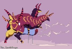 2_heads 2_penises animal_genitalia animal_penis anus backsack balls bodily_fluids breeding_mount cum cum_puddle ejaculation equine_genitalia equine_penis feral generation_5_pokemon genital_fluids genitals male multi_genitalia multi_head multi_penis nintendo penis pokemon pokemon_(species) puffy_anus scolipede solo thrusting thrusting_forward vitor_swissidoldragon