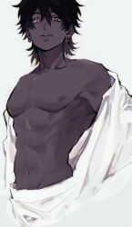 1boy artist_request dark-skinned_male dark_skin male male_only masculine partially_clothed shirtless_male source_request