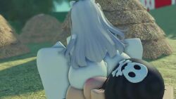 1futa 1girl1futa 1girls 3d animated audible_creampie audible_ejaculation bent_over black_hair bouncing_ass bunny_ears chubby_female cum_in_pussy dialogue dripping_cum english_text farm freckles_on_ass futa_on_female hay kinlyrr kinny_the_bunny_(kinlyrr) light-skinned_futa longer_than_30_seconds looking_back nude original_character outdoors paws reverse_cowgirl_position riding_penis roblox robloxian shorter_than_one_minute skull_hat sound tagme text video white_hair white_skin