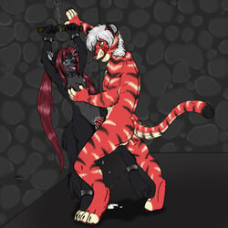 1boy 1girls anthro bondage fur furry kyrell_sulaiman sex sherly_karu sulaiman tiger zorusky