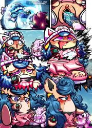 blue_eyes blue_hair city clitoris clothes_ripping comic comic_page commission dawnpuff destruction evolution evolution_(transformation) expansion feet fire giant giantess growing growth jigglypuff long_hair pokemon precum puffylover69 pussy red_eyes ripping_clothes scream_tail semi-anthro shiny_pokemon skirt sucking sucking_pussy transformation waddling_head