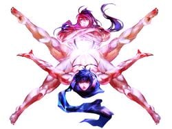 awkward_pose bara blue_hair fabulous futaba_channel gakupo_kamui glowing high_resolution homex kaito long_hair male male_only manly muscle muscles pose purple_hair scarf sex vocaloid what yaoi