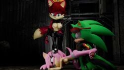 3d amy_rose animated fiona_fox from_behind legs_up pawpads paws scourge_the_hedgehog sega sonic_(series) sonic_the_hedgehog_(archie) sonic_the_hedgehog_(comics) sonic_the_hedgehog_(series) sound ssmerchant stepping_on_head tagme video