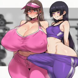 1futa 1girls ai_generated big_balls big_penis bulge erection_under_clothes erection_under_clothing futa_on_female futanari huge_balls huge_breasts huge_bulge huge_cock hung_futa large_balls large_penis penis_awe penis_bulge size_difference small_breasts wumiai