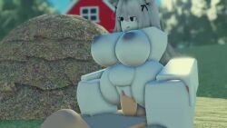 1boy 1girl1boy 1girls 3d animated anus areolae ass audible_creampie audible_ejaculation balls bouncing_breasts bouncing_on_penis breasts bunny_ears chubby_female cowgirl_position cum cum_in_pussy cum_inside dominant_female farm femdom hay kinlyrr kinny_the_bunny_(kinlyrr) light-skinned_male nipples original_character paws penis pussy riding_fast riding_penis roblox robloxian shorter_than_30_seconds smug_face sound tagme video white_hair white_skin
