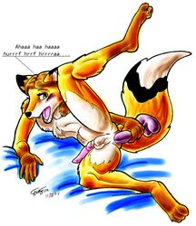 1boy 2000 anal anal_sex anus balls blush canine dildo fox foxxfire fur furry_ears furry_tail male male_only open_mouth penetration penis sex_toy solo spread_legs spreading tail