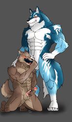 abs anthro balls biceps big_muscles canine claws cum erection fur furry furry_only gay hair hentist male muscles no_humans penis wolf