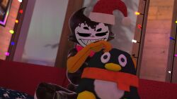 bendy bendy_and_the_dark_revival bendy_and_the_ink_machine bendy_fem bendy_the_dancing_demon black_body boobs_out breasts breasts_out christmas confused cryptiacurves darling_(cally3d) demon demon_girl female female_focus female_only festive gloves gloves_on gloves_only holding_plushie imp imp_girl ink joey_drew_studios naked naked_female nipples nipples_bulge nipples_out nipples_outside no_bra no_panties nude nude_female nudity penguin_plush plushie red_bowtie santa_hat sharp_fangs sharp_teeth sitting sitting_criss_cross solo solo_female solo_focus south_shaed_(dreams_come_true_studio) tits_out vr vr_media vrc vrchat vrchat_avatar vrchat_media vrchat_model yellow_gloves