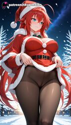 rias gremory from christmas by skypassion