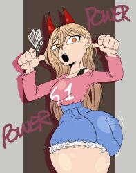 2023 absurd_res ass big_ass booty_shorts bubble_ass bubble_butt chainsaw_man horns huge_ass huge_butt power_(chainsaw_man) round_ass round_butt slim_waist sweater thick thick_hips thick_thighs thighs weener72 wide_hips wide_thighs